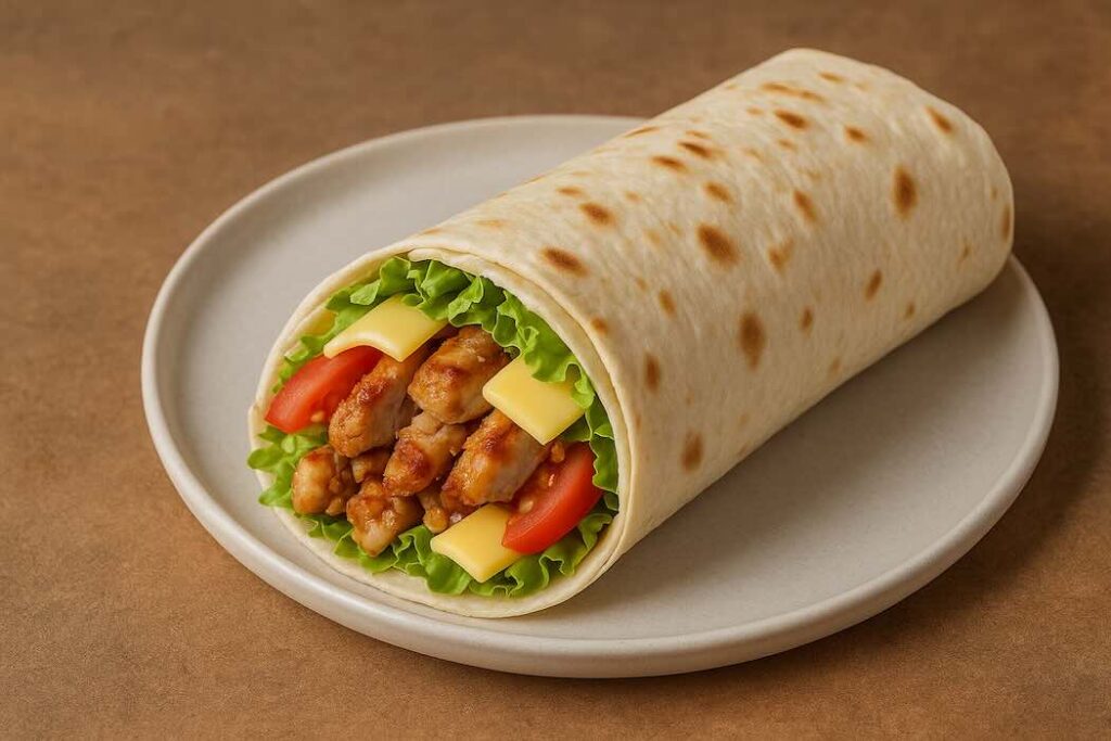 Домашняя шаурма с курицей и сыром