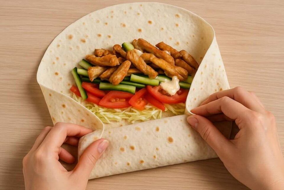 Как правильно завернуть шаурму
