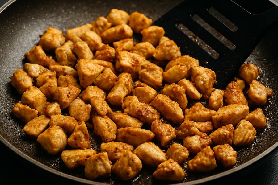 Мясо для шаурмы на сковороде